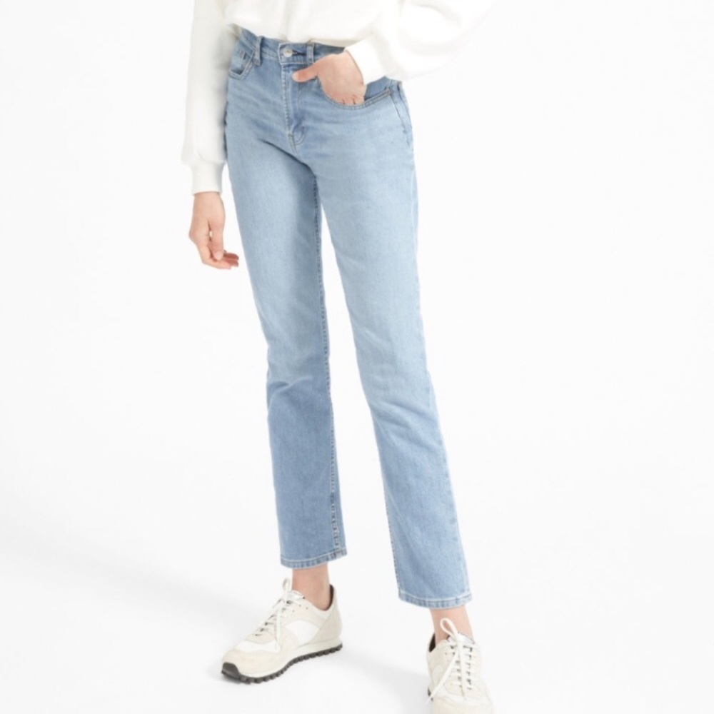 Everlane High Rise Cheeky Jeans Light Blue